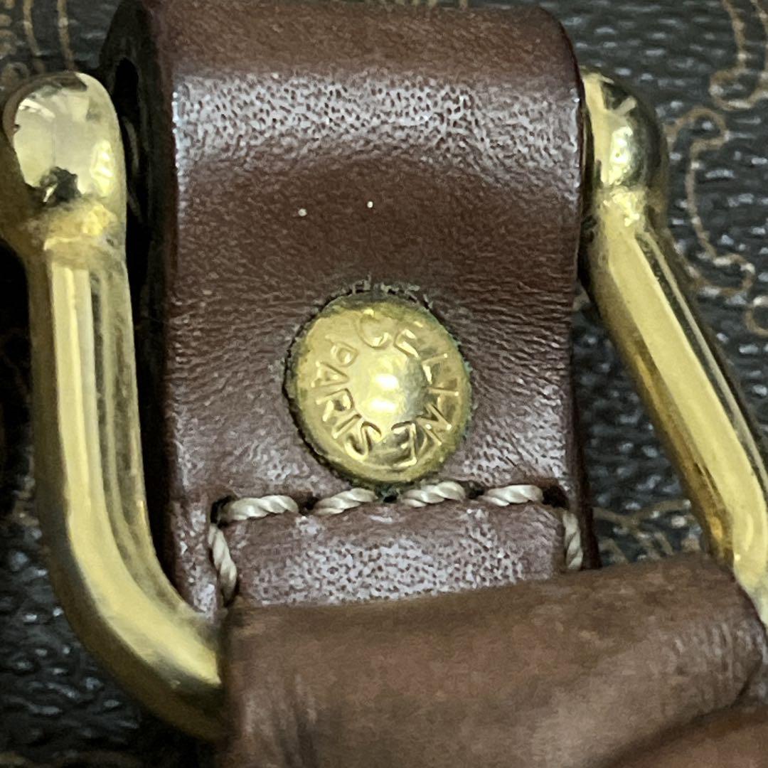 オールド　セリーヌ　ボストン　旅行　マカダム柄　ブラウン　PVCレザー　y2k