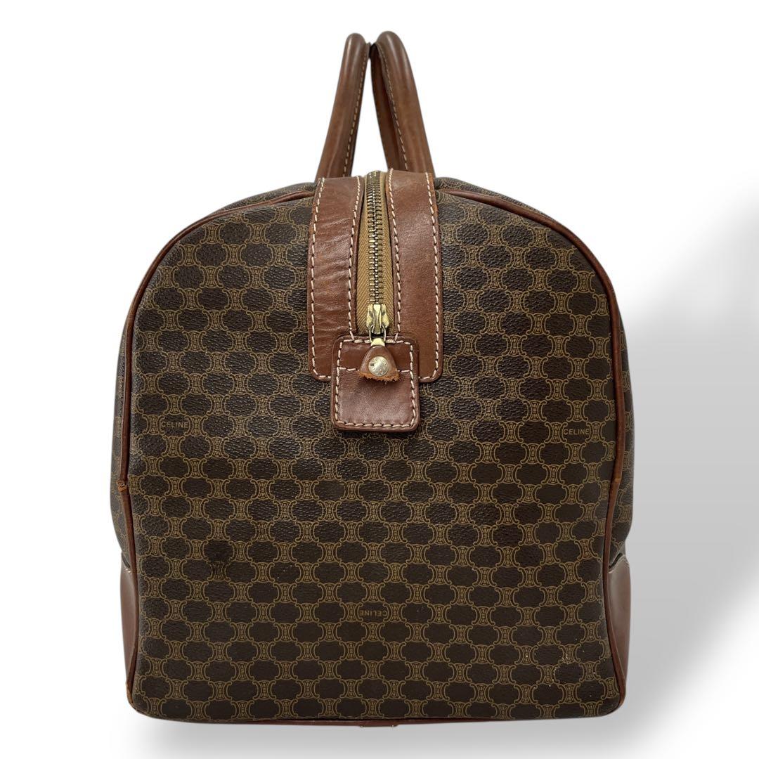 オールド　セリーヌ　ボストン　旅行　マカダム柄　ブラウン　PVCレザー　y2k