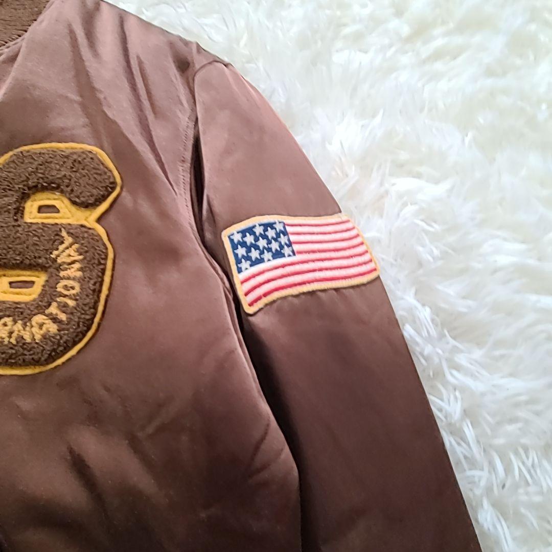 schott nyc 完売スタジャン デカワッペン ブラウン 美品 S