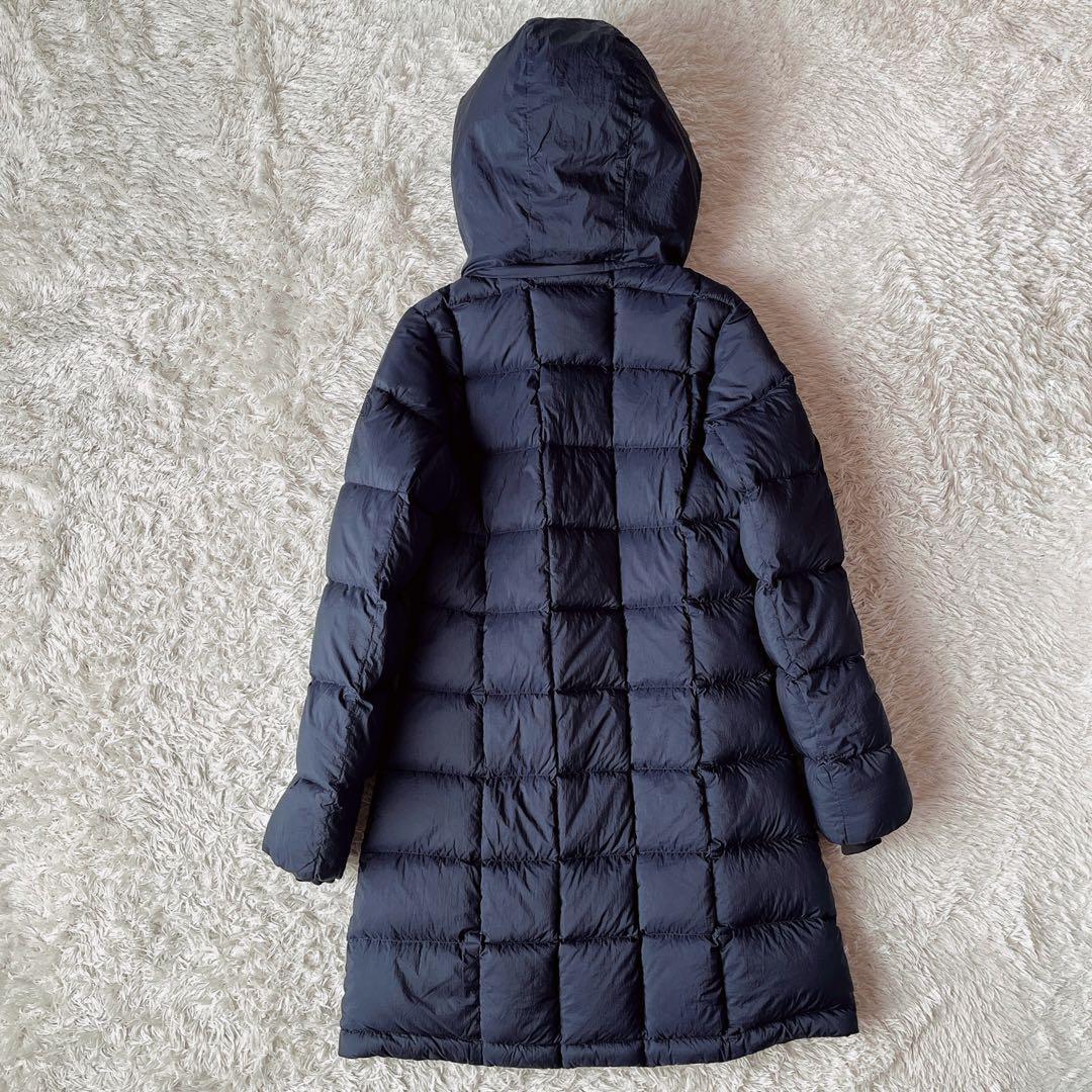 【美品】ノースフェイス ダウンコート ダウンジャケット ロゴ刺繍 紺ネイビー