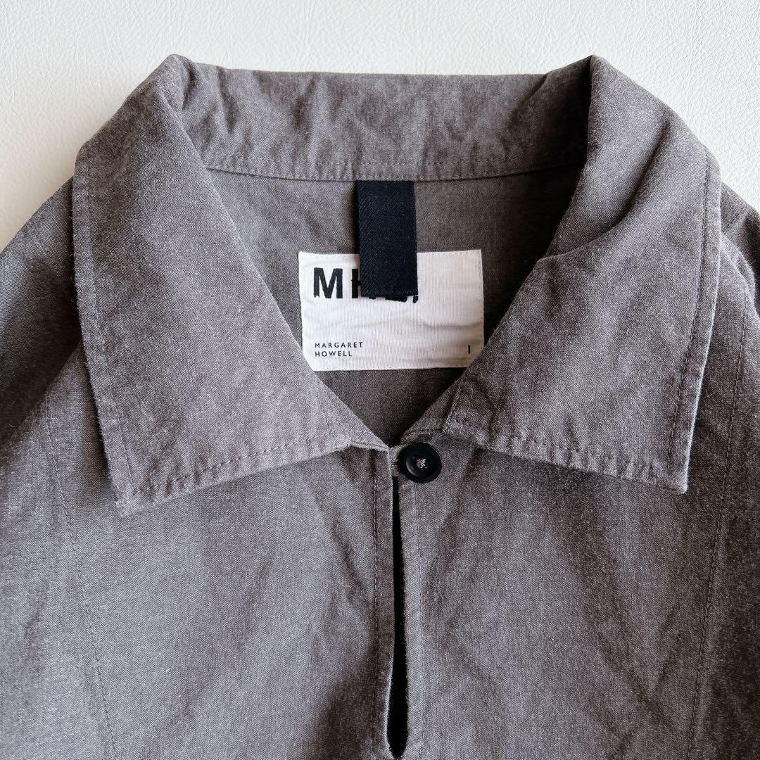 MHL. ⿻ メランジ コットンシャンブレー プルオーバー ルーズ ナチュラル