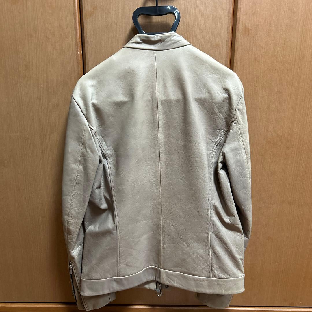 キャサリンハムネット　シープレザーシングルライダースジャケット　Lサイズ