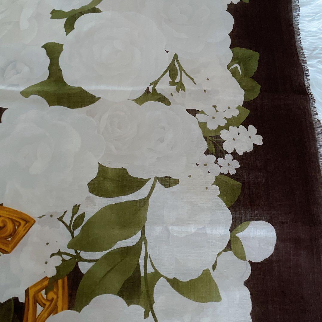 希少✨美品【CHANEL】ココマーク カメリア シルク カシミア 大判スカーフ