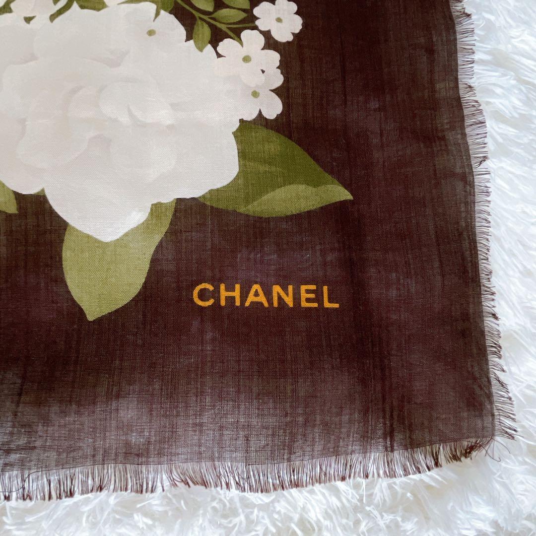 希少✨美品【CHANEL】ココマーク カメリア シルク カシミア 大判スカーフ