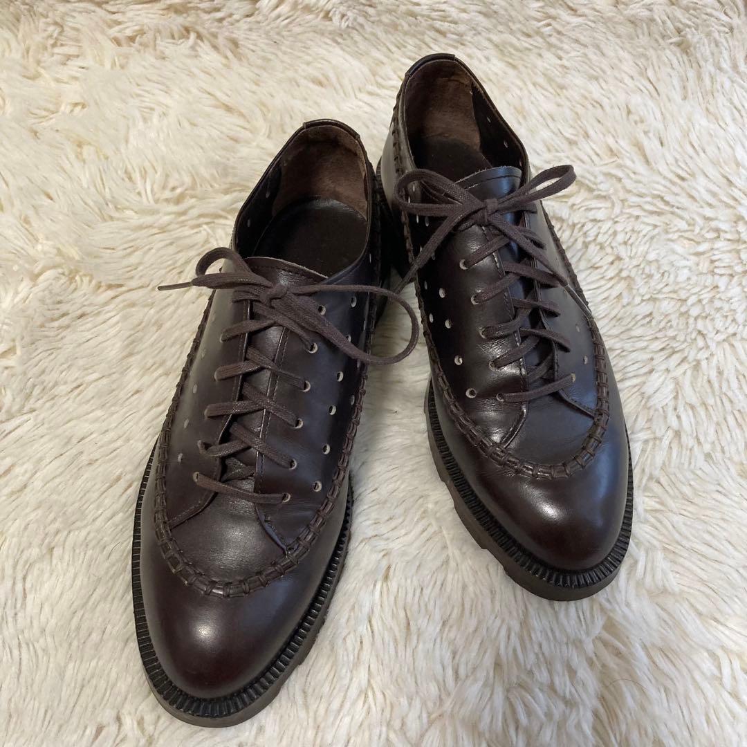 イッセイミヤケ ACCESSORY ドレスシューズ パンチング ダークブラウン