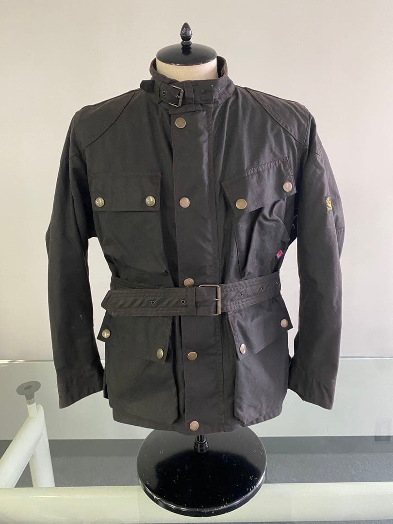 Belstaff オイルドジャケット 黒ブラウン 4ポケット