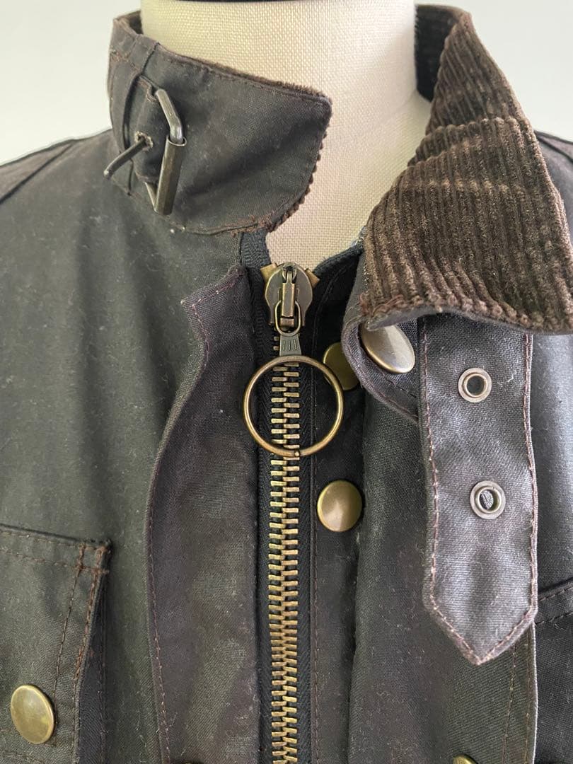 Belstaff オイルドジャケット 黒ブラウン 4ポケット