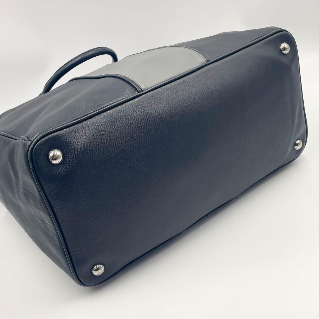 【美品】PRADAサフィアーノ ソフト ガレリア 三角ロゴ トートバッグ2way