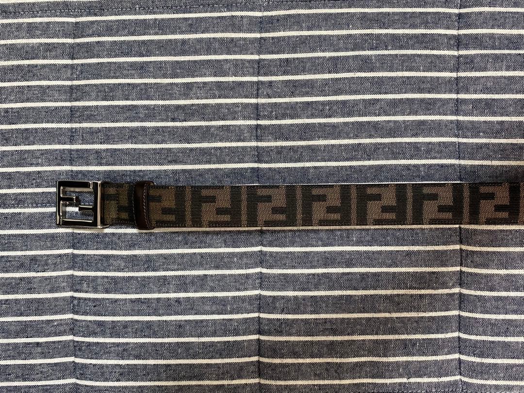 最終値下げ　FENDI フェンディ　シルバーバックルベルト　ズッカ柄