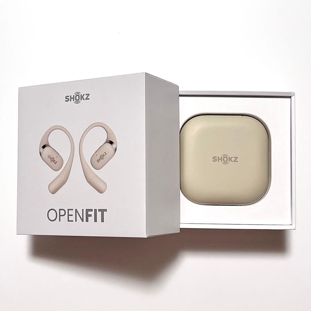 SHOKZ OPENFIT ワイヤレスイヤホン ベージュ 充電ケース付き