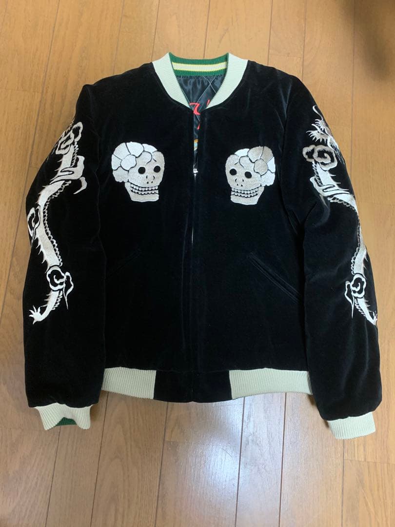 tailer toyo 髑髏蛇　別珍　スカジャン