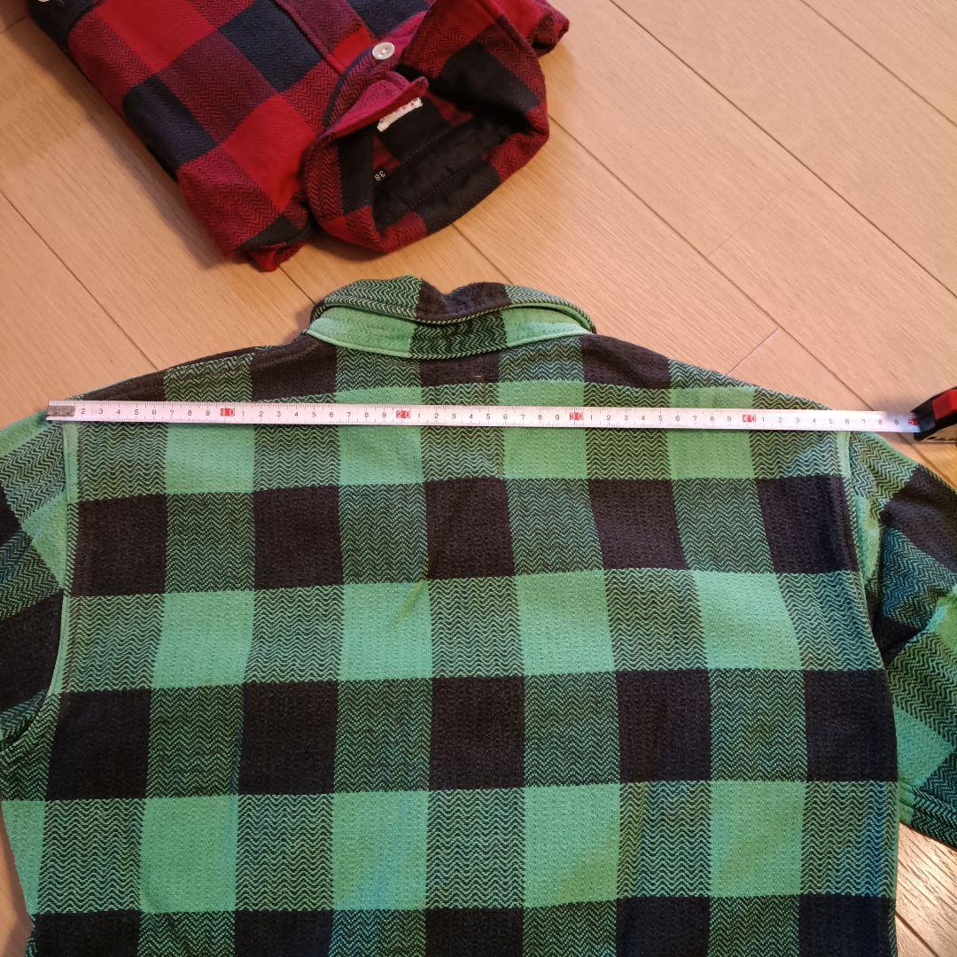 FLAT HEAD ネルシャツ 38 と SUGAR CANEネルシャツ S