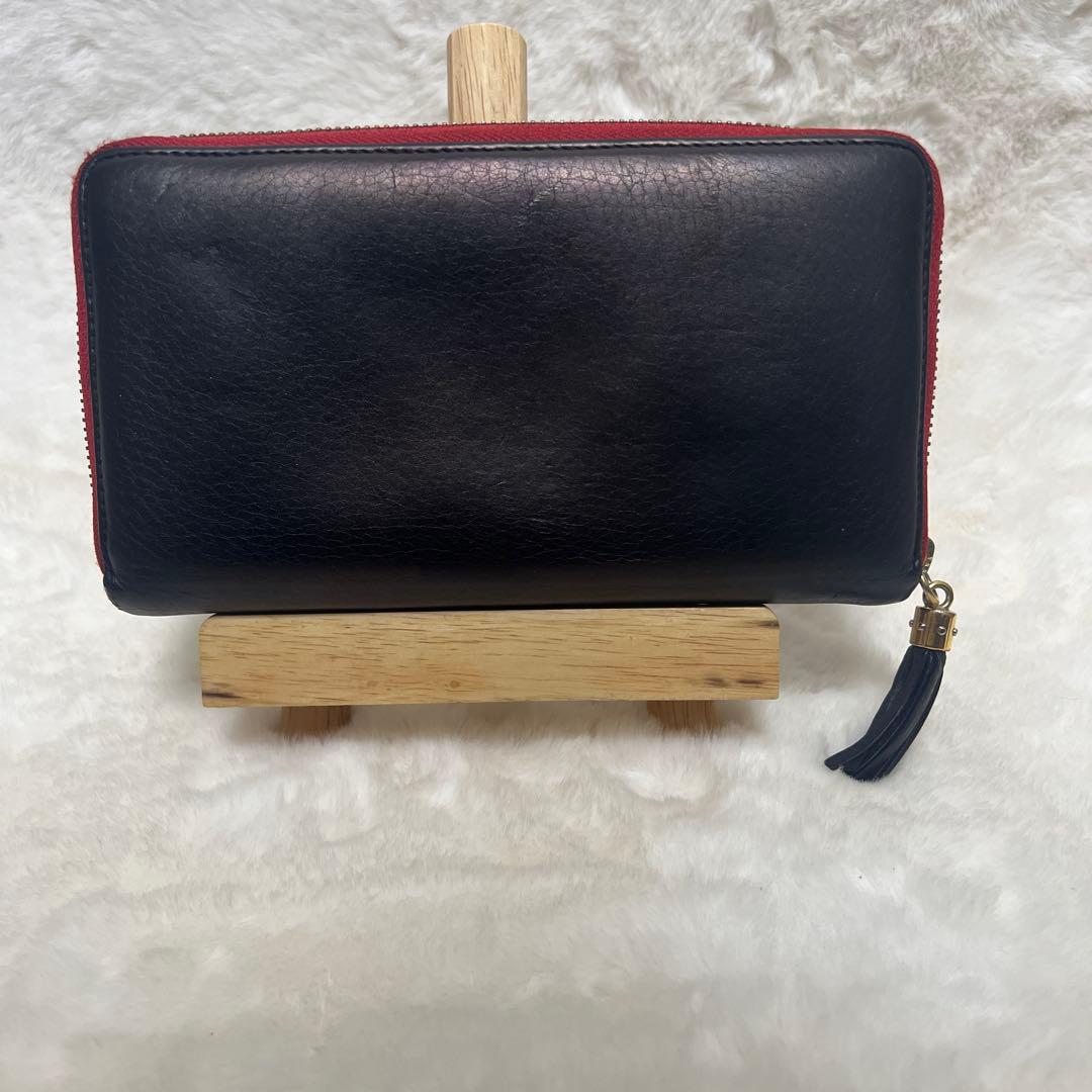 極美品 GUCCI ソーホー ラウンドファスナー 長財布 黒赤