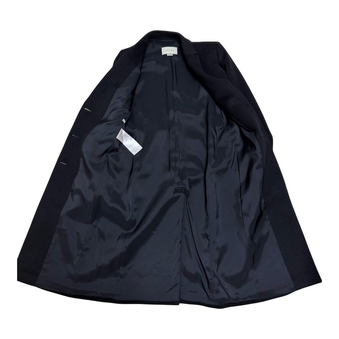 GUCCI チェスターコート ウール 38 レディース 黒