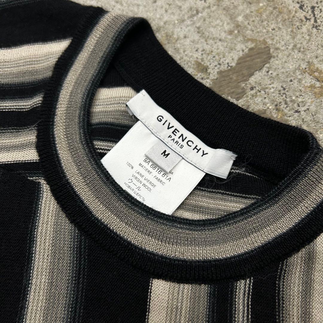 GIVENCHY 2009AW リカルドティッシ期 変形ストライプ ニットワンピ