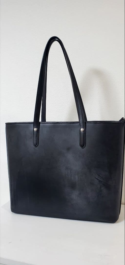 【超美品】万双 トートバッグ ブライドルレザー ブラック