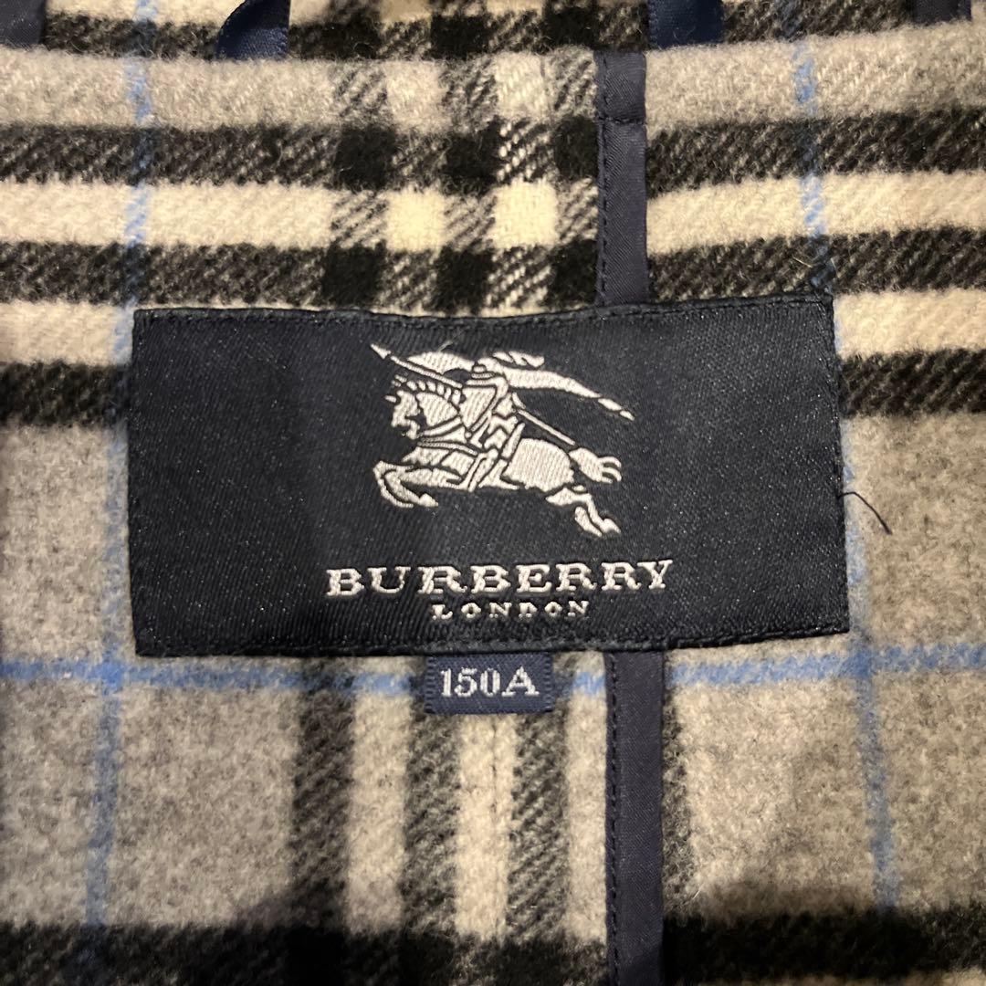 BURBERRY ネイビー フード付きダッフルコート 150A