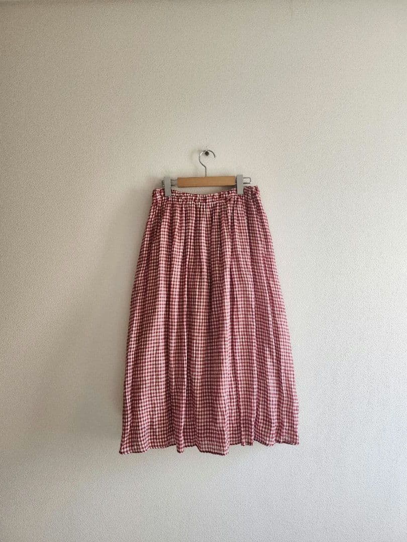 週末値下げ 日本製*ネストローブ チェックスカート*赤