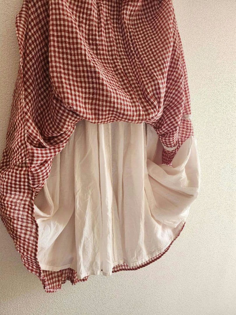 週末値下げ 日本製*ネストローブ チェックスカート*赤