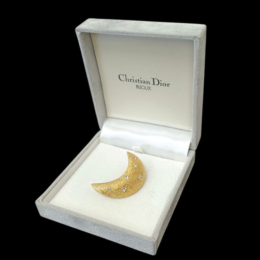 Christian Dior ブローチ ゴールド 月 三日月 ヴィンテージ