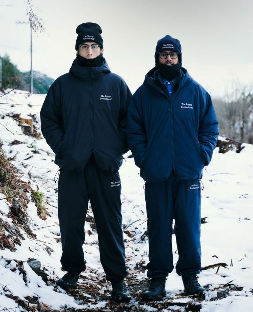 ENNOYとスタイリスト私物 PADDED NYLON HOODIE グレー