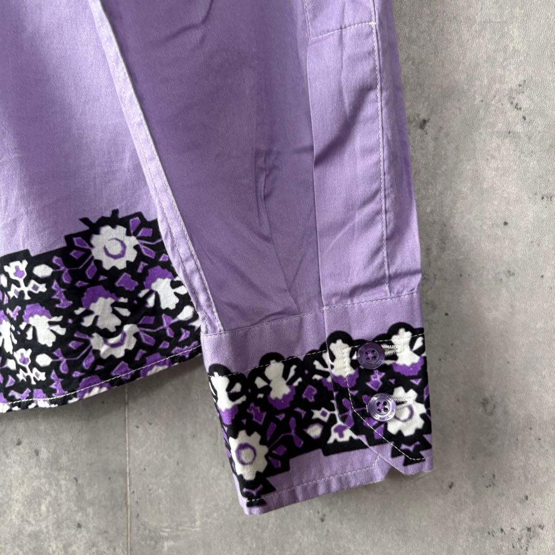 エトロ ETRO ペイズリー柄 シャツ ブラウス パープル 42 イタリア製