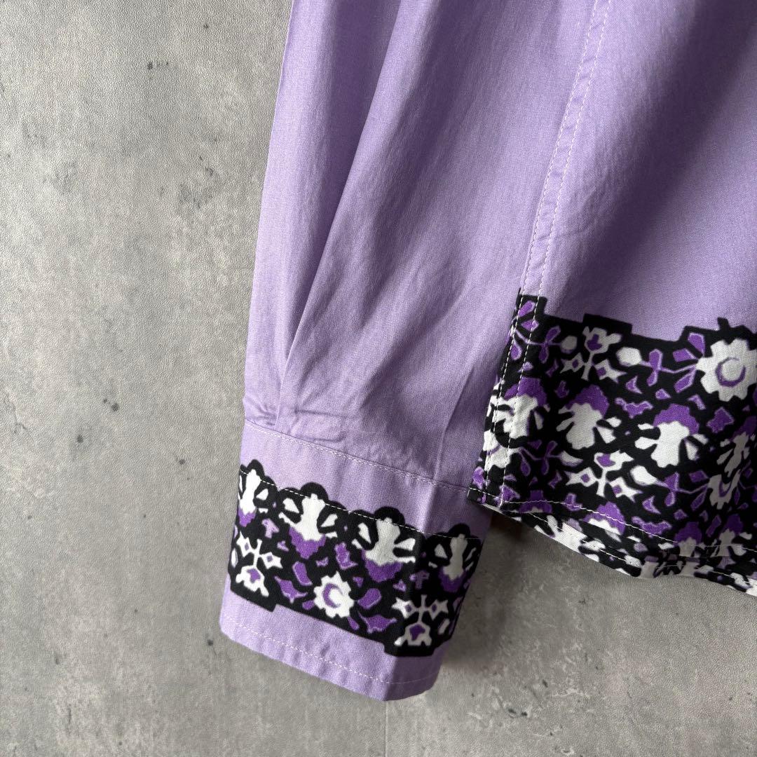 エトロ ETRO ペイズリー柄 シャツ ブラウス パープル 42 イタリア製