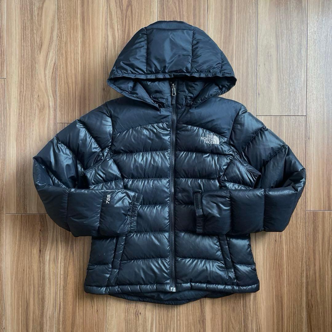Lノースフェイスレディース700フィルブラック黒ヌプシ2ダウンジャケットパーカー