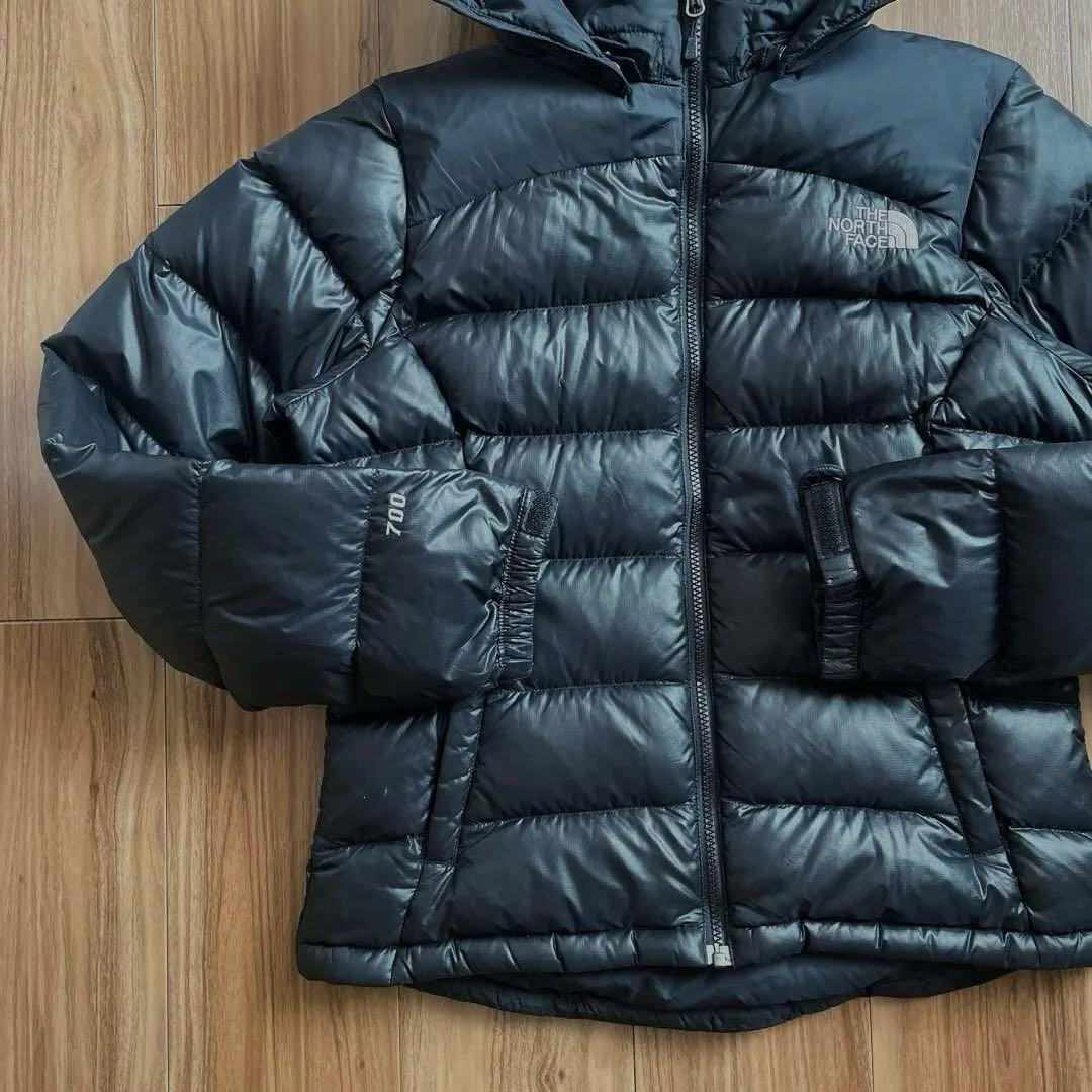 Lノースフェイスレディース700フィルブラック黒ヌプシ2ダウンジャケットパーカー