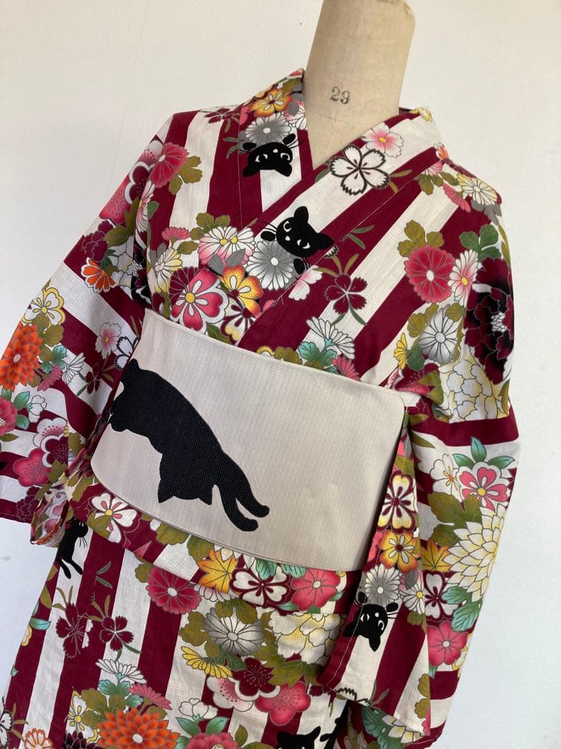 Nico antique黒猫レトロモダン浴衣