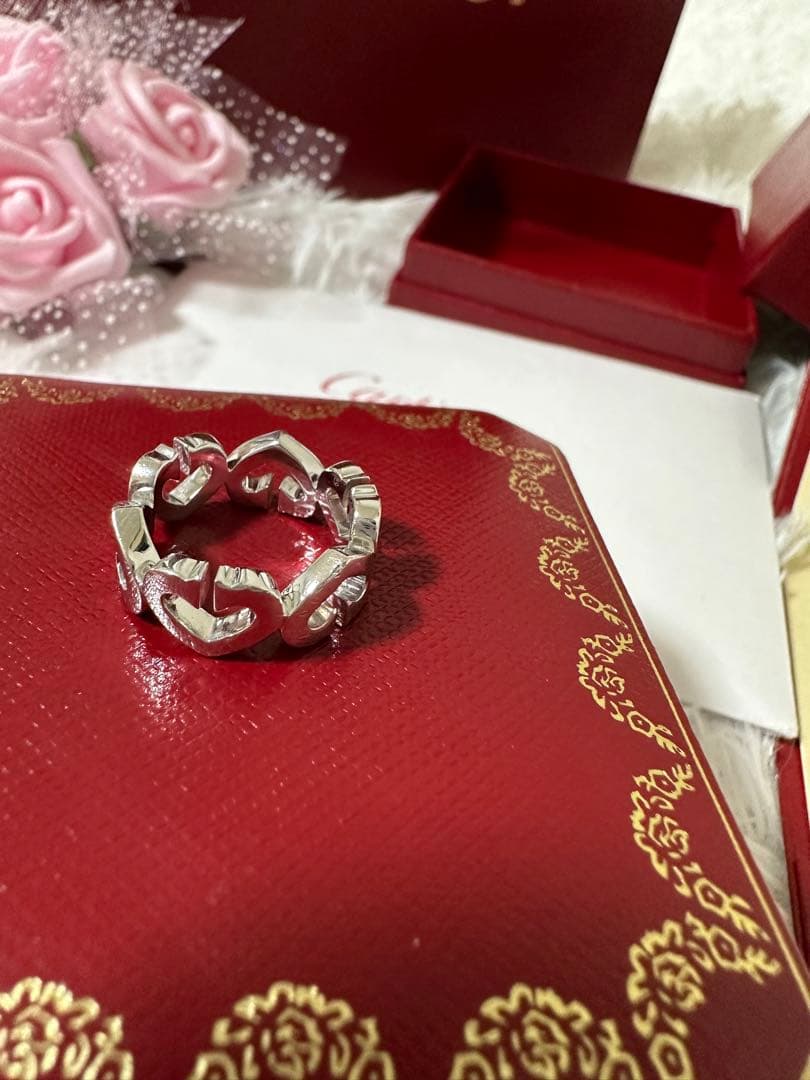 sky　　新品同様　カルティエ　Cハートリング　ダイヤモンド　48 8号