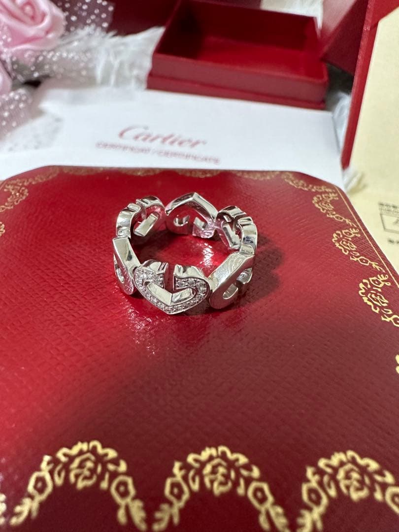 sky　　新品同様　カルティエ　Cハートリング　ダイヤモンド　48 8号