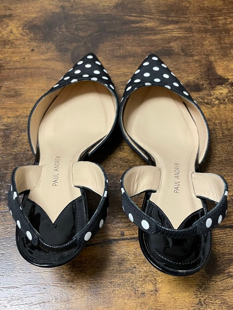 【可愛い】PAUL ANDREW 水玉　ネイビー　37