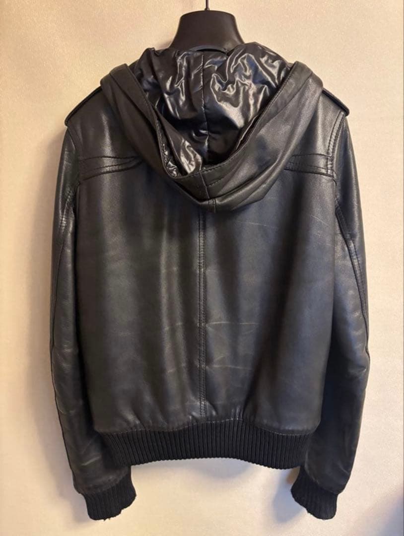 ディオールオム 07AW フードレザージャケット 44