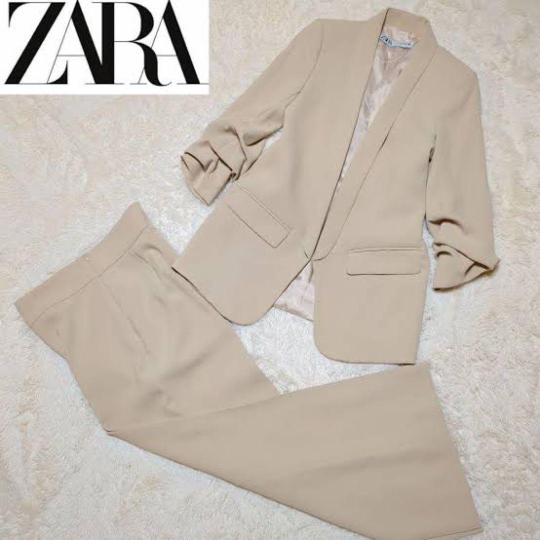 美品！ZARA　スーツセットアップ　ロールアップスリーブ　ワイドパンツ