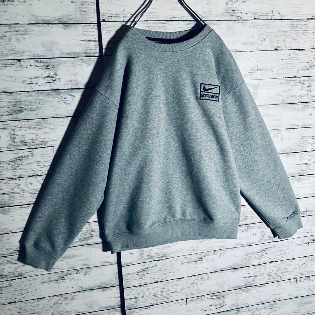 【限定コラボ】ステューシー×ナイキ☆ワンポイント刺繍ロゴ　裏起毛　2XL相当