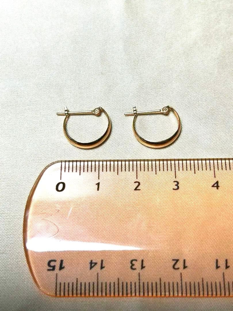 K18ピンクゴールド フープピアス