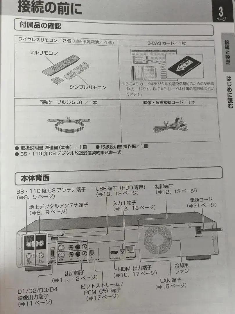 BDレコーダー 東芝REGZA 地上BS／110度CSデジタルHDチューナー内臓