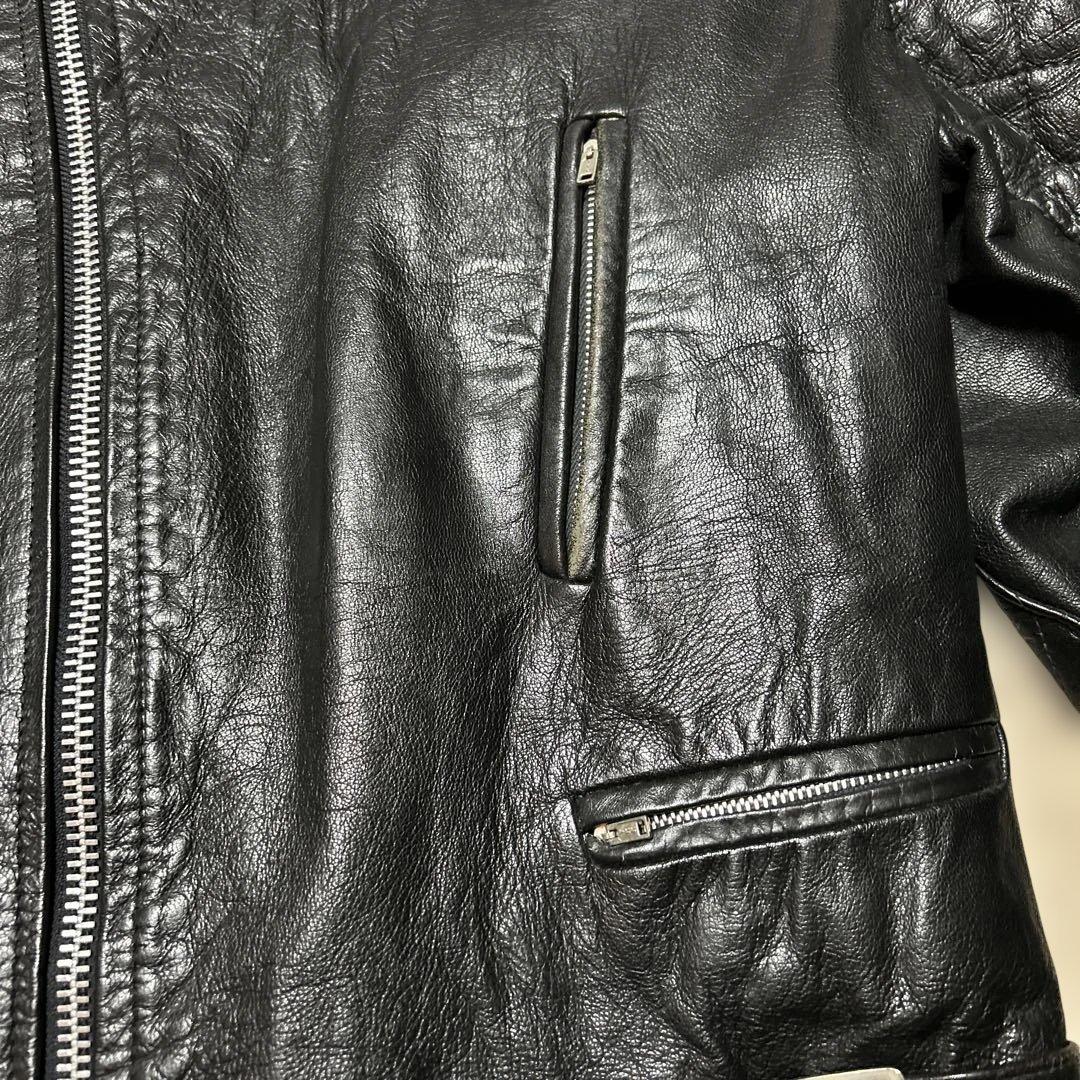 70s UK ヴィンテージ ライダース ロンジャン英国製666パンクルイスレザー