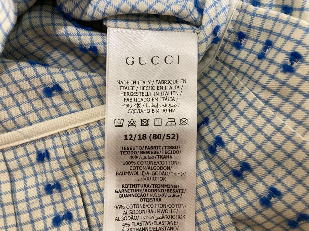 GUCCI 襟付きチェック柄ワンピース