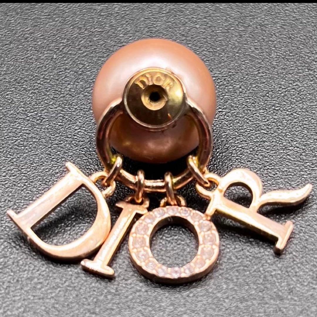 【片耳キャッチのみ】Dior ディオール ロゴ ピアス パール ピンクゴールド