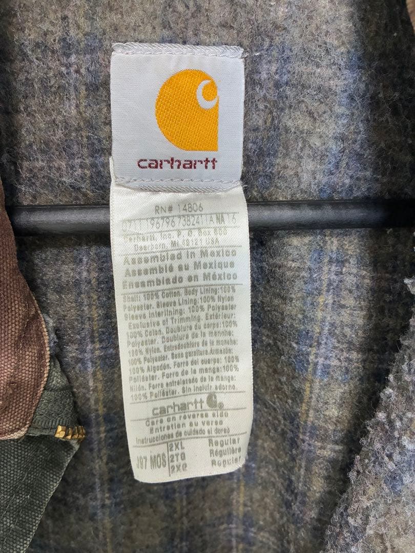 レア Carhartt デトロイトジャケットモスグリーン 2XL J97
