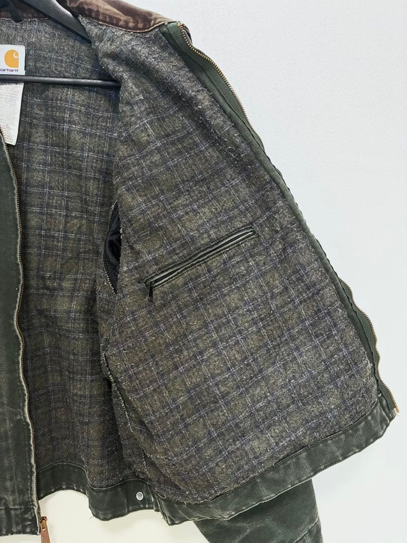 レア Carhartt デトロイトジャケットモスグリーン 2XL J97