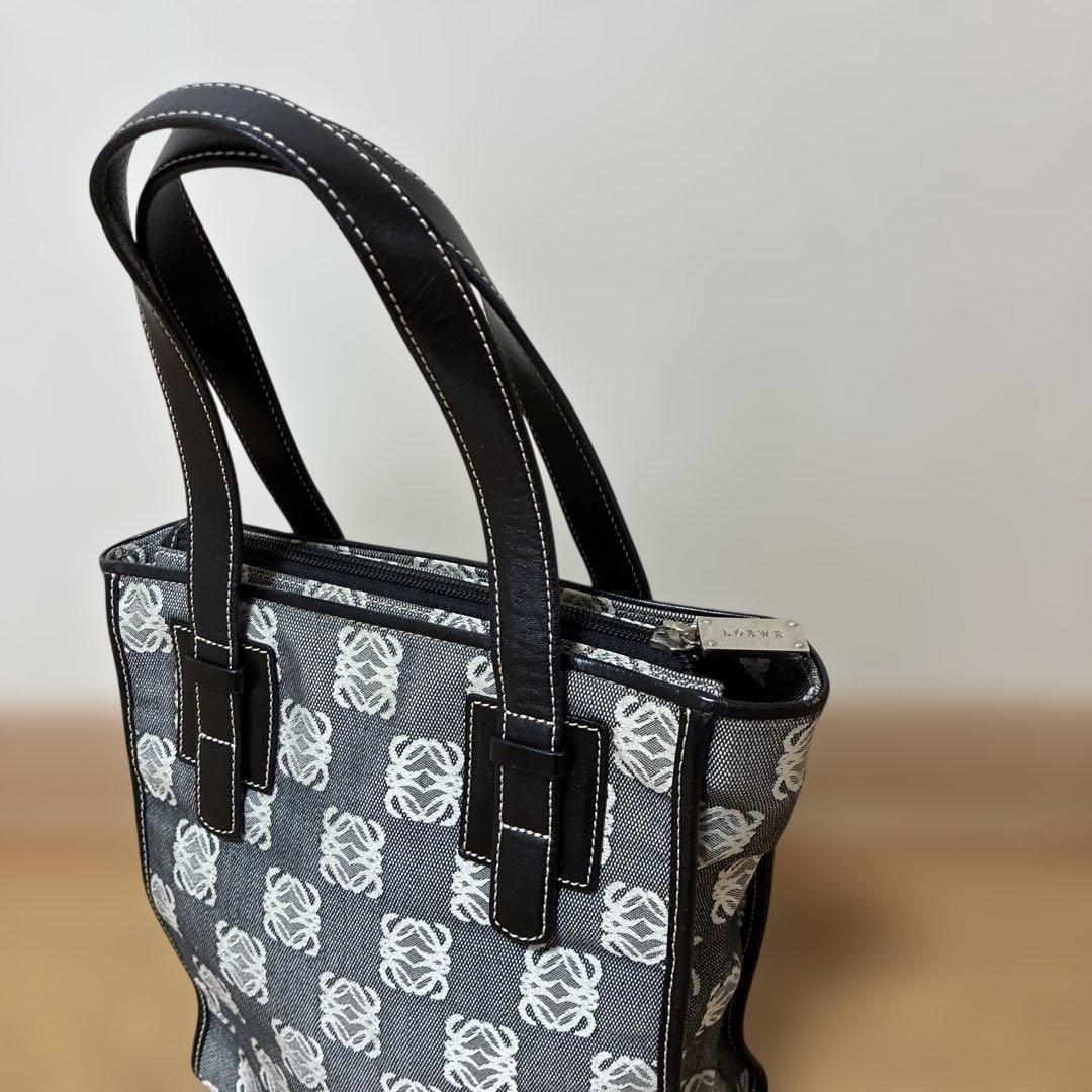 LOEWE ハンドバッグ　小さめトートバッグ　キャンバス　アナグラム