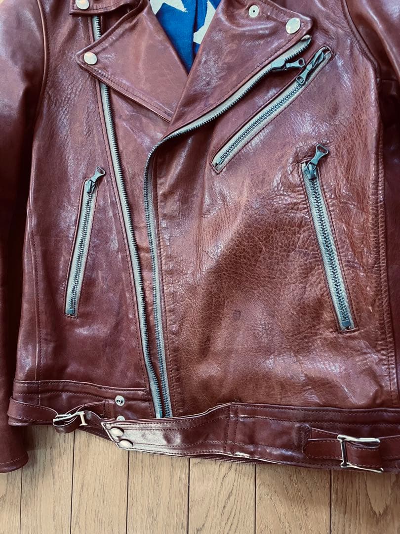 古*賀様 SEVESKIG(セヴシグ) 馬革　レザーライダースジャケット