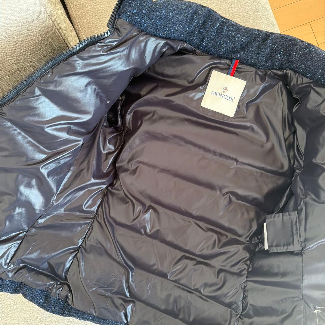 MONCLER ネイビー (ツイード)ダウンジャケット