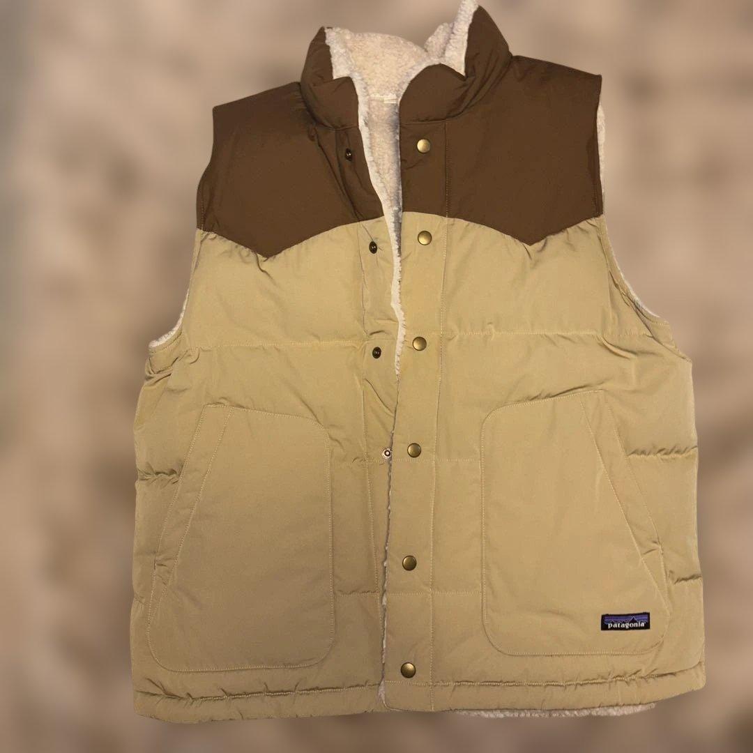 Patagonia リバーシブルベスト メンズベージュブラウン