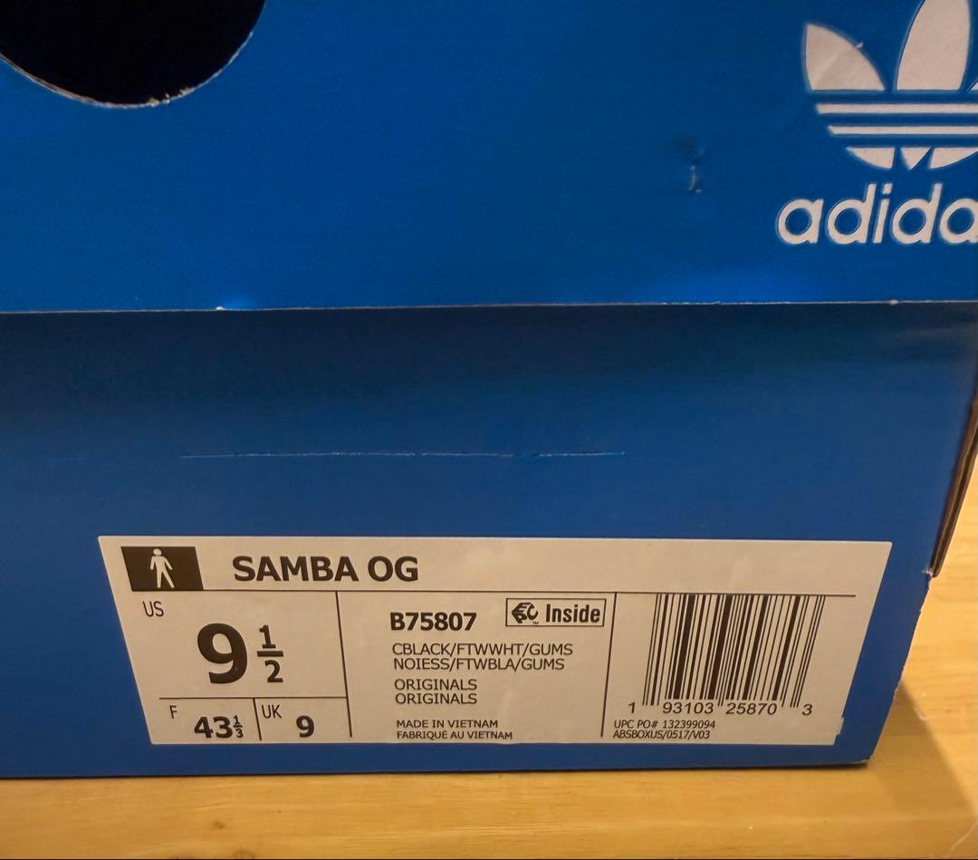 adidas SANBA OG B75807 BLACK 国内正規品
