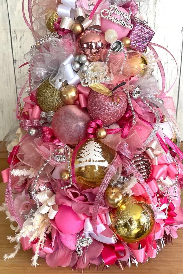 ピンクのクリスマスツリー 約55cm❣️⭐️必ずプロフ読んでください❣️3点❣️