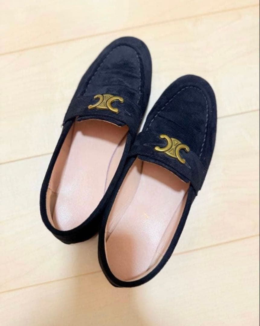 トリオンフ スエードローファー ブラックカラー 24.5